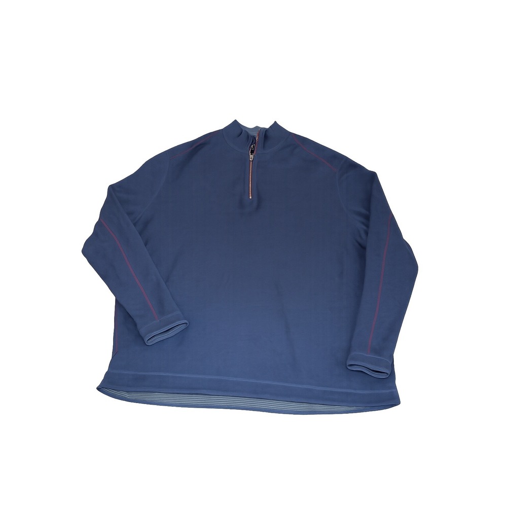 Tommy Bahama Reversible Flipview Quarter Zip Pullover XXL Blue Contrast Stitch